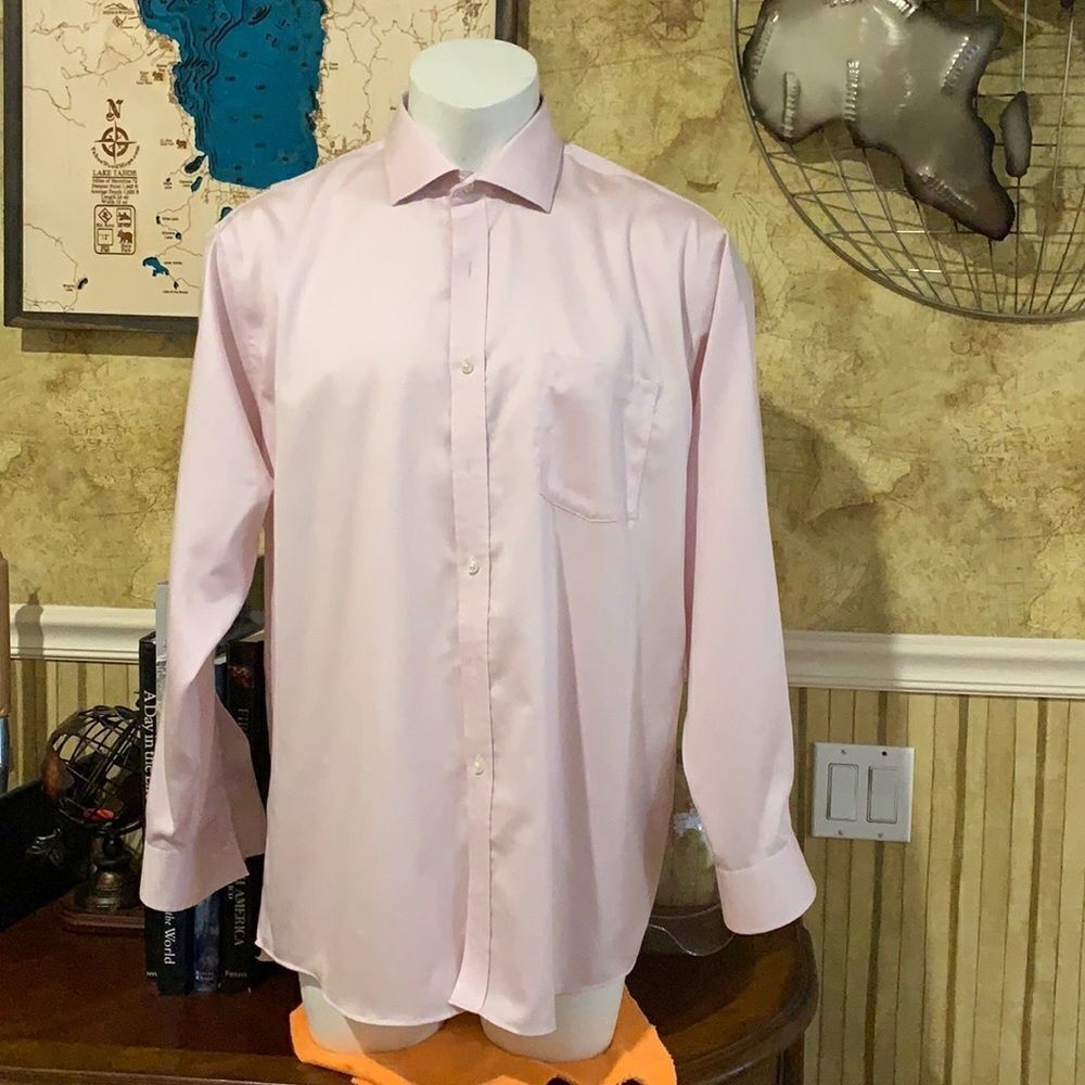 MK non iron light pink dress shirt.